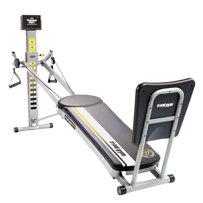 Total Gym FIT Anniversary Edition home gym with training deck, extra large squat stand and pulley handles