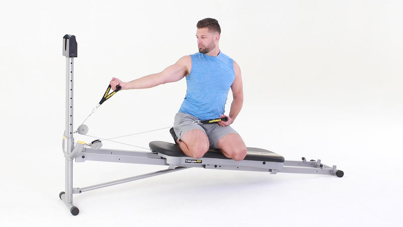Total Gym single arm lateral bicep curl demonstration