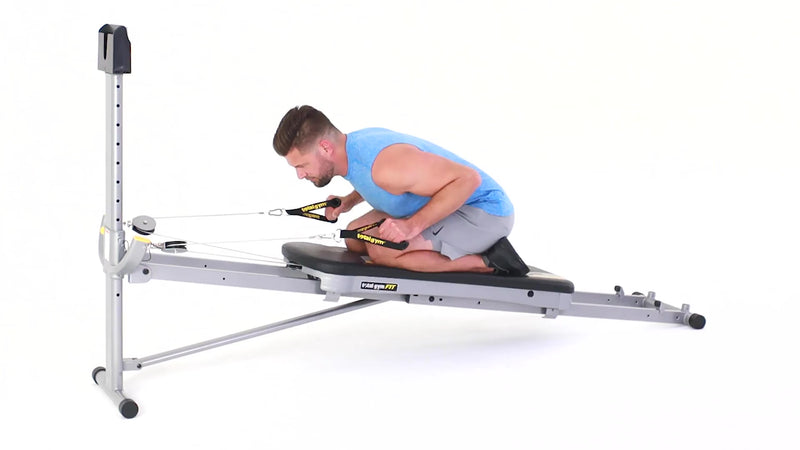 Total Gym kneeling tricep kickback demonstration