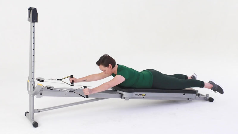 Total Gym reverse fly with back extension demonstration
