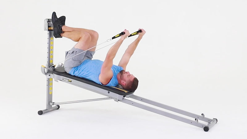Total Gym inverted front raise demonstration