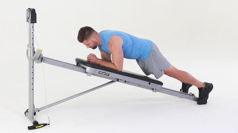 Total Gym elbow plank demonstration