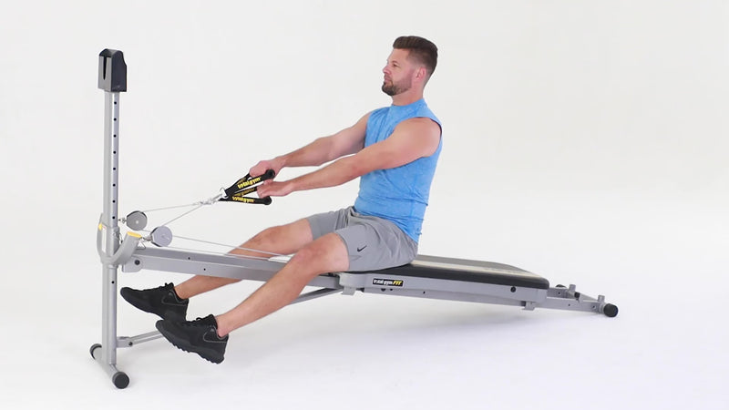 Total Gym cross cable row demonstration