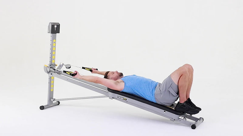 Total Gym oblique pullover crunch demonstration