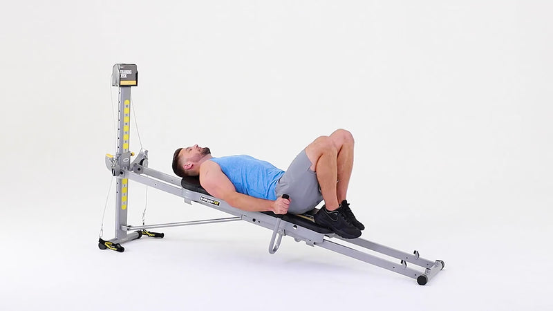 Total Gym dips on dip bars demonstration
